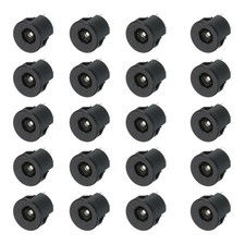 20pcs DC5525 Power Jack, 30V 0.5A 14x14x18mm 3 Pin, Black