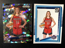 2025i Prizm #145 LUCY OLSEN (ROOKIE) Cracked Ice + 2025 DONRUSS #97 (SHARP) NMT