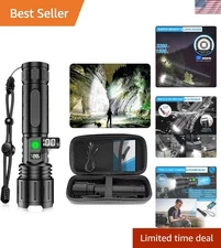 Super Bright 1200 Lumen Tactical Flashlight - 1500m Range, 5 Modes, Waterproof