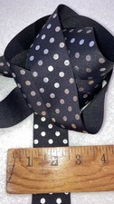 72" Grosgrain 1 1/2" Wide Ribbon Polka Dots 2 Yards Sew Crafting Hair Clothing