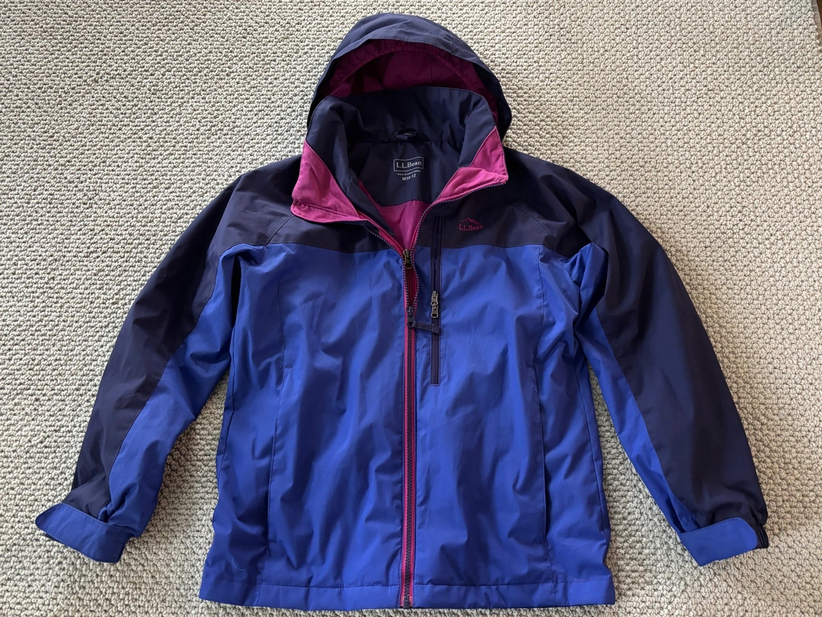 LL Bean Windbreaker Jacket Hooded Full Zip Front Medium 10/12 Girls Youth Kids
Opens in a new window