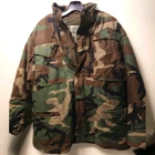 VINTAGE- DESERT STORM- USGI Cold Weather Field Coat Woodland Camouflage W/Liner.