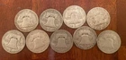 Lot of *9* 1950’s Half Dollar 90% Silver