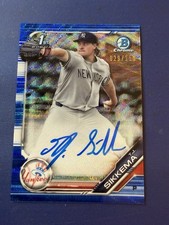 2019 Bowman Chrome Draft T.J. Sikkema Blue Wave Autograph /150