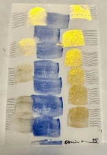 ACEO original painting watercolor/ graphite on YUPO paper handmade OOAK abstract