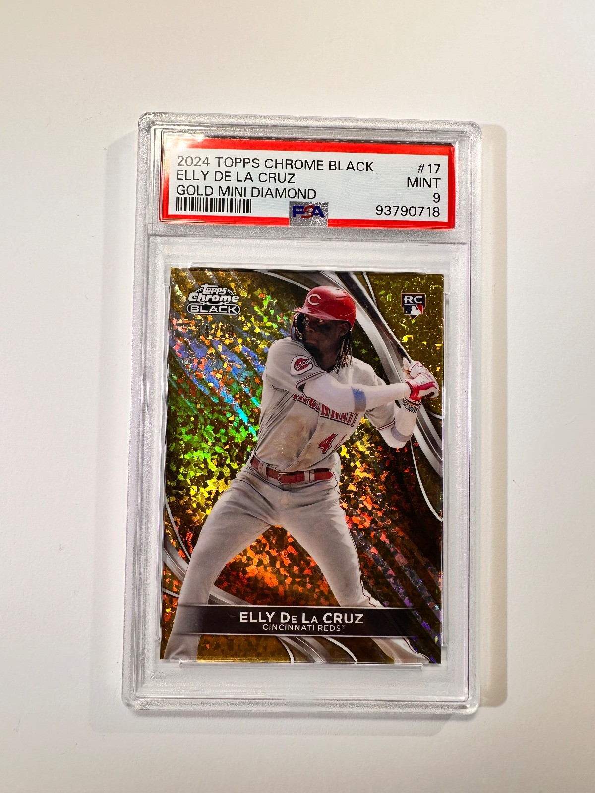 2024 Topps Chrome Black - Elly De La Cruz #17 Gold Mini-Diamond Refractor /50