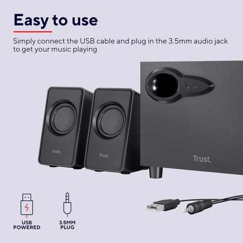 Trust Avora 2.1 speaker set 9 W PC Black 2.1 channels 2-way - 第 4/10 張圖片