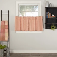 Farmhouse 24"x36" Ticking Stripe Tier Pair Kitchen Window Curtains VHC Brands