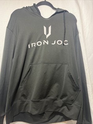 IRON JOC MEN's HOODIE/SWEATSHIRT, SIZE: XL , BLACK, PRE-OWNED