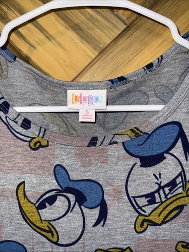 LULAROE SMALL DISNEY IRMA TUNIC TOP • DONALD DUCK • HIGH-LOW HEM • KNIT JERSEY - Picture 3 of 5