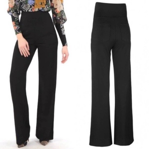 Cabi Wide Leg Knit Trouser Pants Pull On Pockets Stretchy Black 3741R Small - Picture 2 of 9