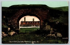 Annapolis Royal Nova Scotia Sally Port Old Fort Postcard 1913 to Middleboro MA