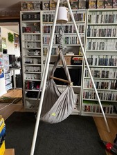 Nonomo Federwiege Baby Bett Wiege Hängematte Grau Holz