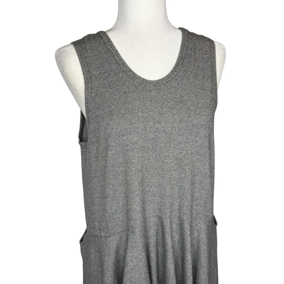 Vestido Lino Jeanne Engelhart L Bolsillos Artísticos Elastizado Asimétrico Hecho en EE. UU. Foto 2 de 4