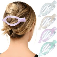 Mesovor 4 Pack French Flat Hair Clips, 1 Count Pack of 4 , Mermaid Colorful