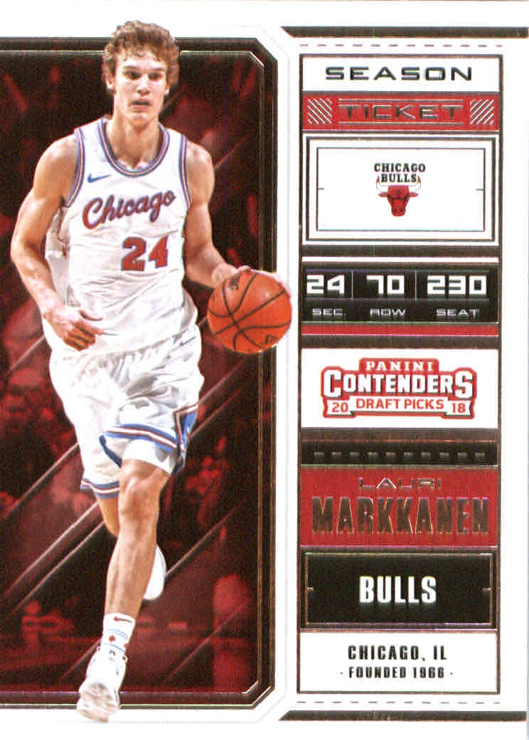 2018-19 Panini Contenders Draft Picks #40 Lauri Markkanen - BSK
