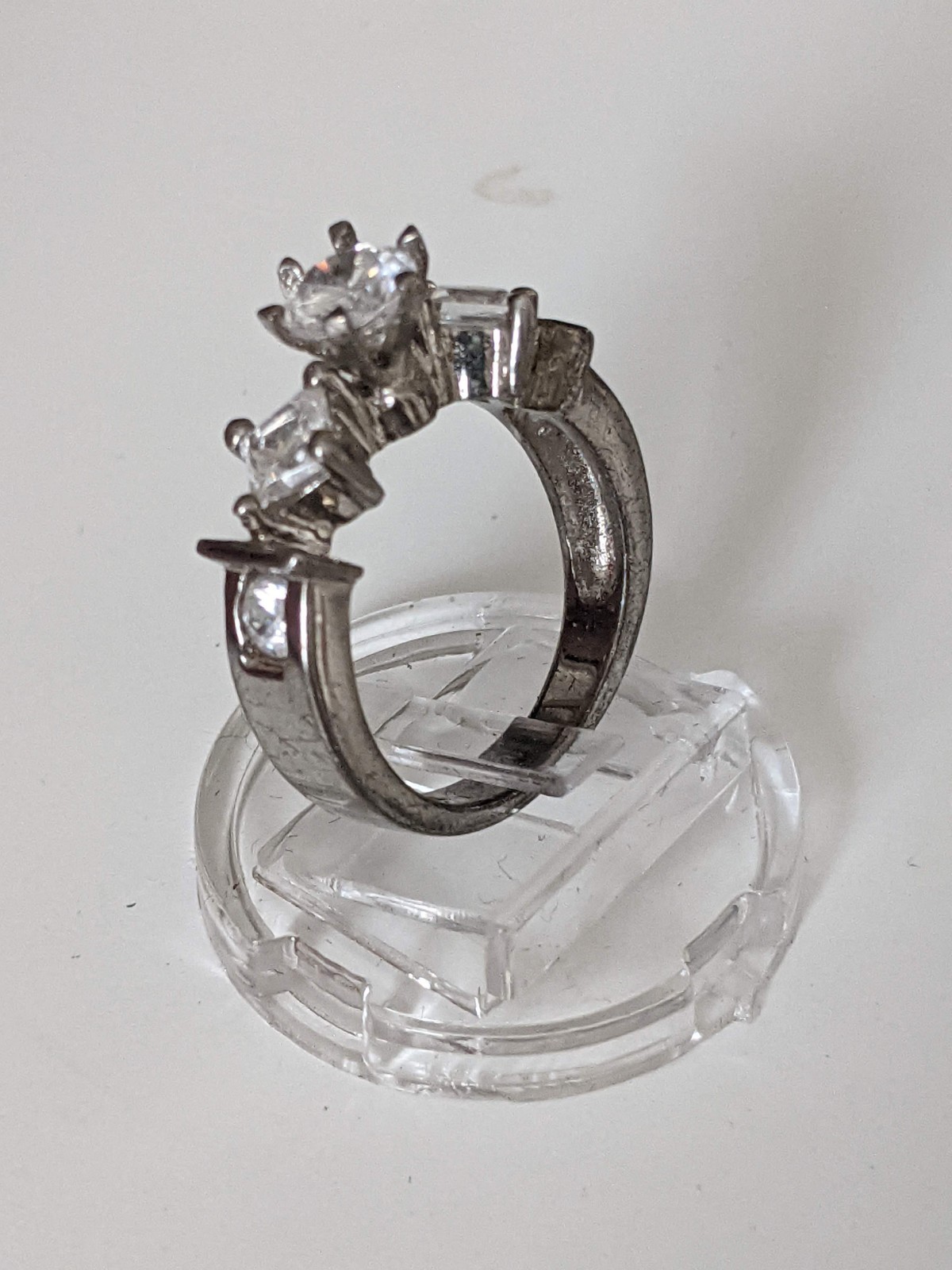 Solid Silver Engagement Ring with Cubic Zirconia … - image 2