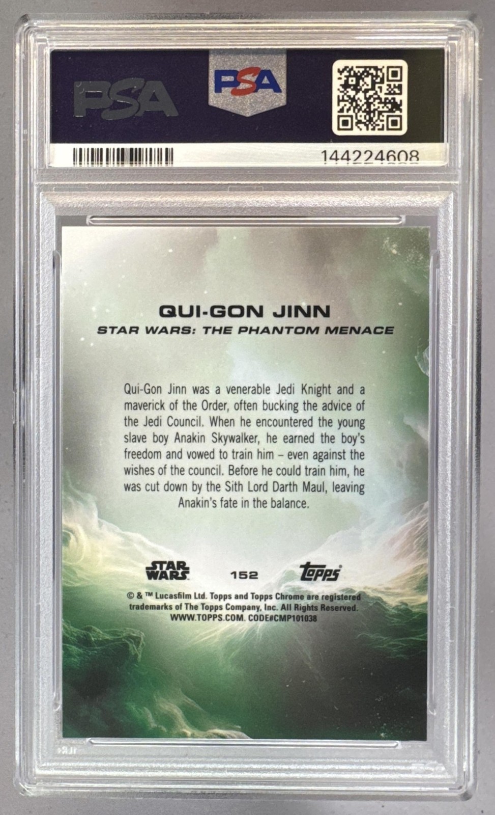 4608 Qui-Gon Jinn 2025 Topps Chrome Star Wars Red Pulsar Refractor /5 PSA 10 view 2