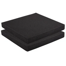 Foam Padding Sheets - 12" x 12", 1.5" Thick, Black, 2-Pack - Customizable Ins...