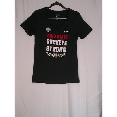Rare Nike Ohio State Buckeyes Strong Goodyear Cotton Bowl V-Neck Shirt Mens Med