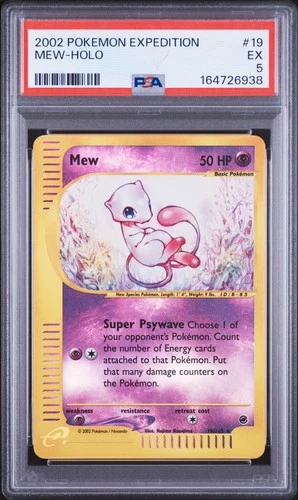 2002 POKEMON EXPEDITION #19 MEW-HOLO PSA 5