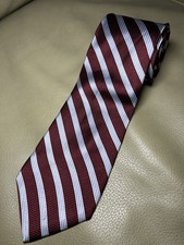 Brooks Brothers 346 Men s 100 Silk Tie Necktie Burgundy Blue White Stripes BB1