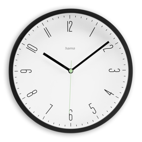 Hama Wanduhr Uhr Lautlos GeräUschlos Modern Ohne TickgeräUsche 25Cm Wand Schwarz-image