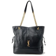 SAINT LAURENT PARIS Jamie Chain Tote Bag Leather Black 809824