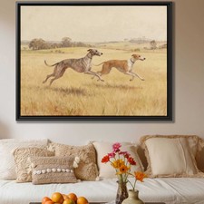 Greyhound Dog Artwork Print Oil Painting Canvas Landscape Decor Pet Wall Art