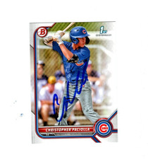 Christopher Paciolla autograph signed 2022 1st Bowman baseball card Cubs BD185!