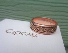 Clogau Gold Wedding Ring Welsh 9ct Rose Celtic Fashion Band ANNWYL size W to X