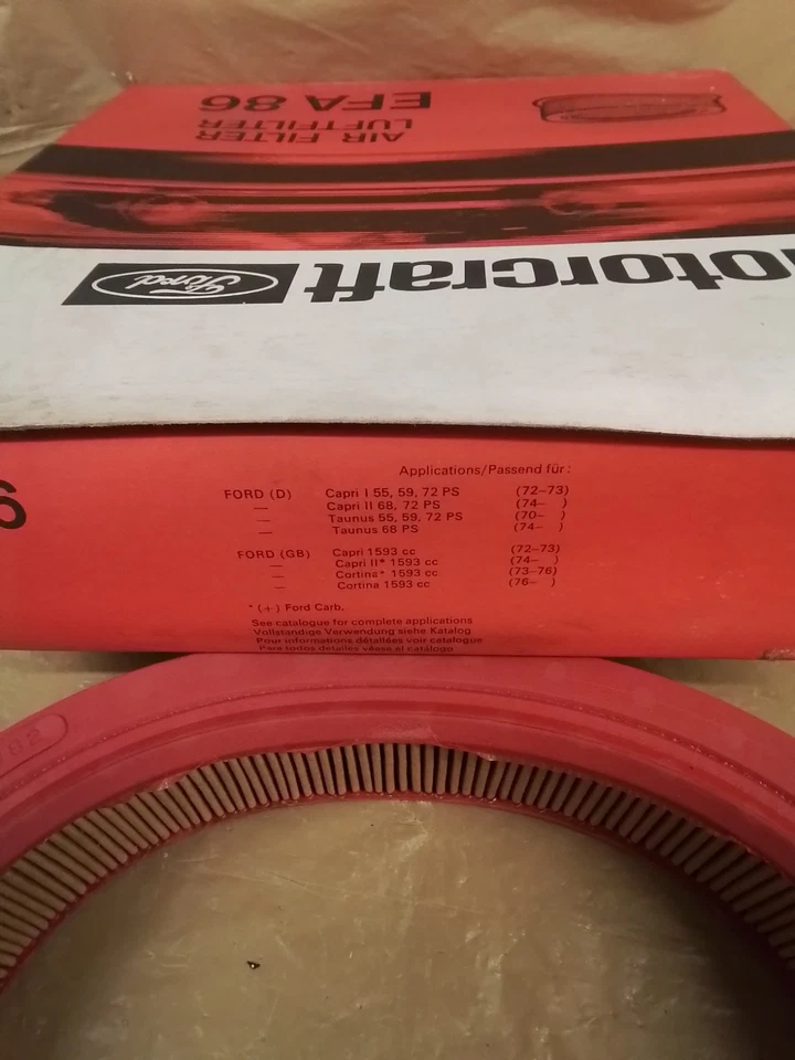FORD CAPRI 1600 CORTINA 1600 MOTORCRAFT   AIR FILTER — 第 2/2 张图片