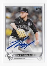 2022 TOPPS #169 KYLE FREELAND ROCKIES AUTOGRAPHED SIGNED BASEBALL CARD