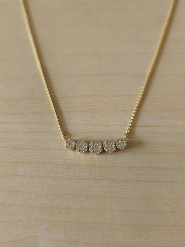 Florale Halskette Brillianten, 5 Blüten ca. 0.8 ct | 585/14K | Goldkette - Bild 3 von 11