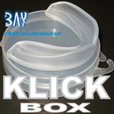 BAY® Zahnschutz+ KLICK HYGIENE BOX durchsichtig Mundschutz Sport Dose weiß Case