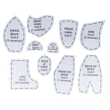 Bear Sewing Patterns DIY Dolls Acrylic Templates for Quilting Making Memory B...