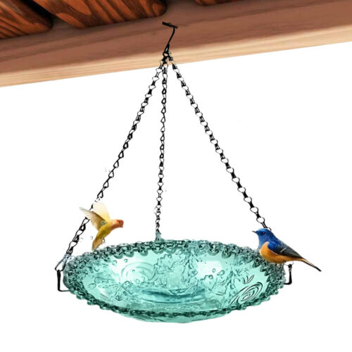 Hanging Bird Bath Decorative Garden Wild Bird Seed Feeder Bird Feeding Tray