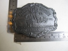 Vintage Livingston Wells  Co. Gold Dealers Nautical Themed Buckle BIS