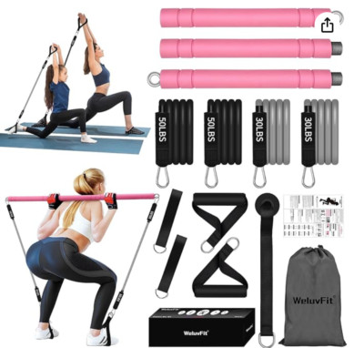 Portable Pilates Bar Kit with Resistance Bands