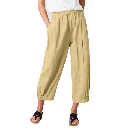 Womens Ladies Summer Cotton Linen Baggy Casual Harem Pants Trousers Plus Size - Picture 5 of 16