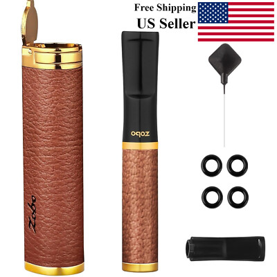 Reusable Food Grade Cigarette Filter Tips Coarse Medium Leather Design Gift Set