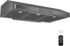 [Used] Awoco RH-UC7-36BLK 36” Stainless Steel Range Hood, Under Cabinet, LED