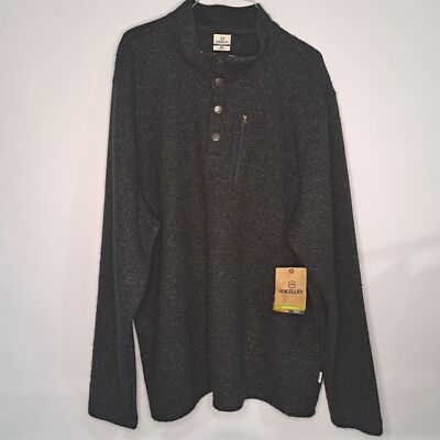 Magellan Outdoors Adventure Gear Quarter Snap Pullover Fleece 2XL Caviar NWT