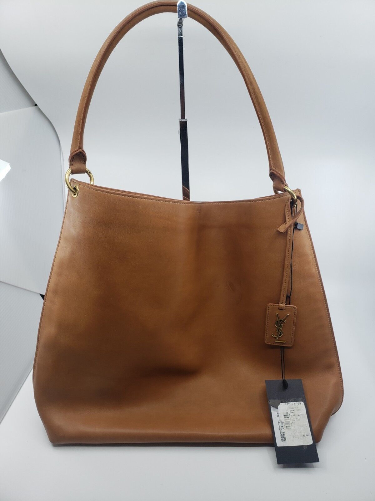 Saint Laurent YSL Borsa Hobo Donna Tag in Pelle Sella Liscia MARRONE $2390