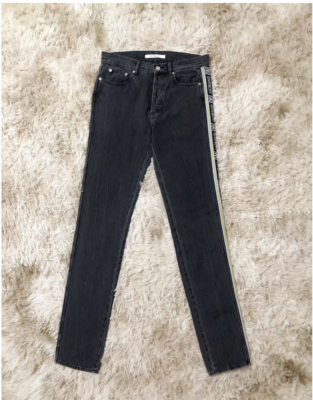 Givenchy Side Logo Stripe Jean Black Washed slim fit logo denim