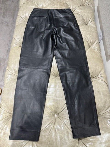 Authentic New $1195 VINCE Black Leather Pants Size 0 - Picture 3 of 7