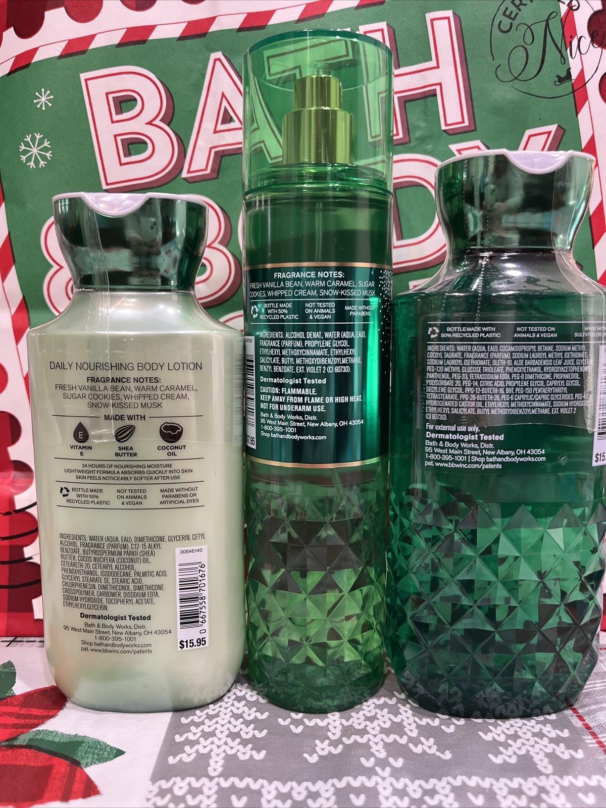 Bath & Body Works VANILLA BEAN NOEL 🔔 Body Lotion Gel & Spray FULL SZ
