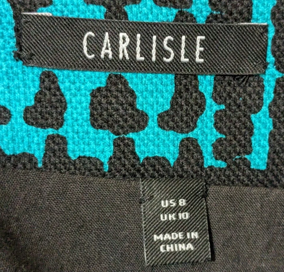 Saia Carlisle 8 turquesa preta xadrez abstrata forrada de algodão escura academia preparação - Imagem 2 de 4