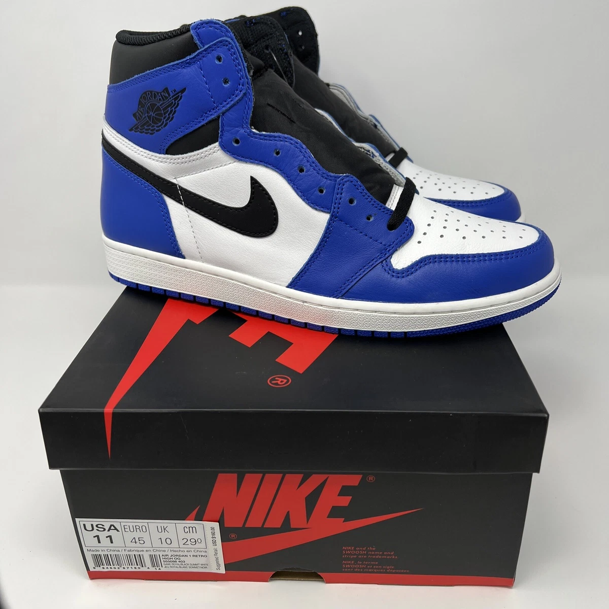 New Nike Air Jordan 1 Retro OG High Game Royal Size 11 555088-403 ...