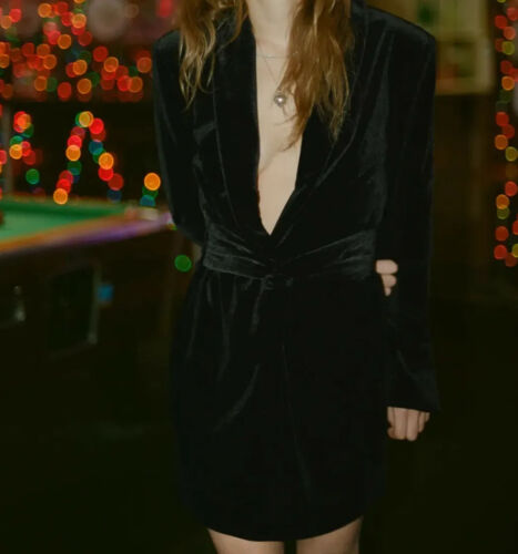 VESTIDO DE TERCIOPELO ZARA NEGRO XS-XL REF.9360/510 FAVORITO BLOGGERS - Imagen 4 de 10